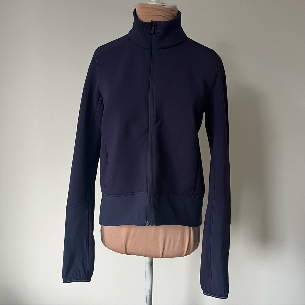 Lululemon Athletica Cardio Squad Midnight Navy Blue Zip Up Jacket W4AF7S EUC 4 - Picture 3 of 9